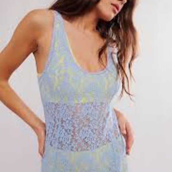 FREE PEOPLE feeling for lace maxi slip Sz L NEW - Picture 2 of 10